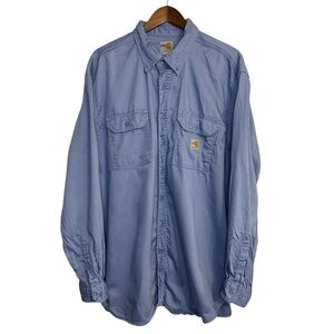 Carhartt FR shirt men's 2XL blue long sleeve Cat 2 fire‎ resistant true comfort